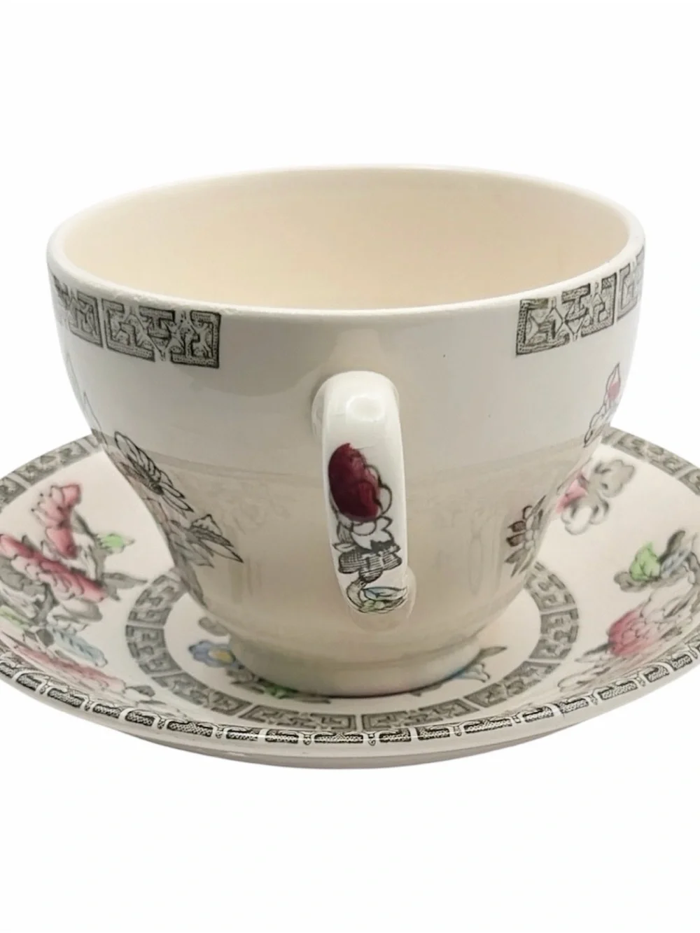 Set of Five Johnson Brothers Indian Tree Teacups & Saucers Ironstone England